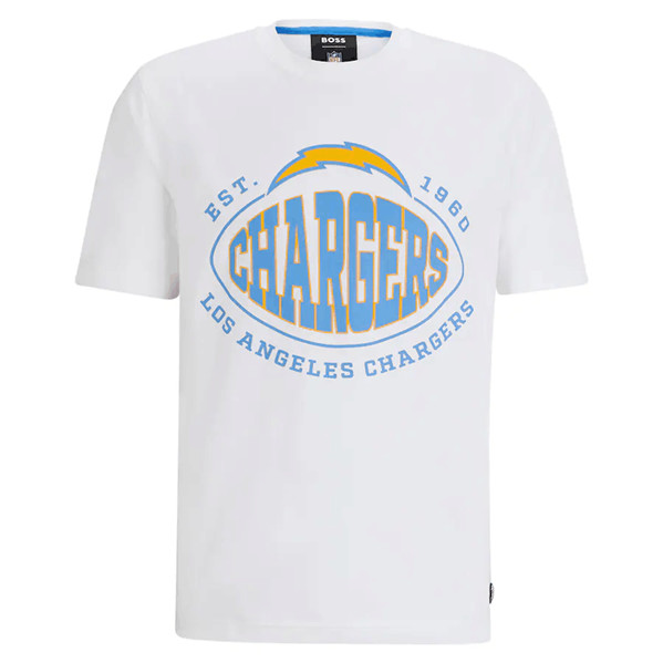 Men's Los Angeles Chargers White BOSS X Trap T-Shirt